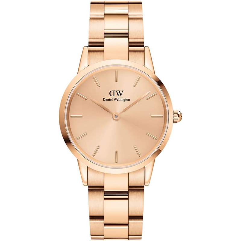 Montre verre minéral & acier inoxydable - Or rose - Femme