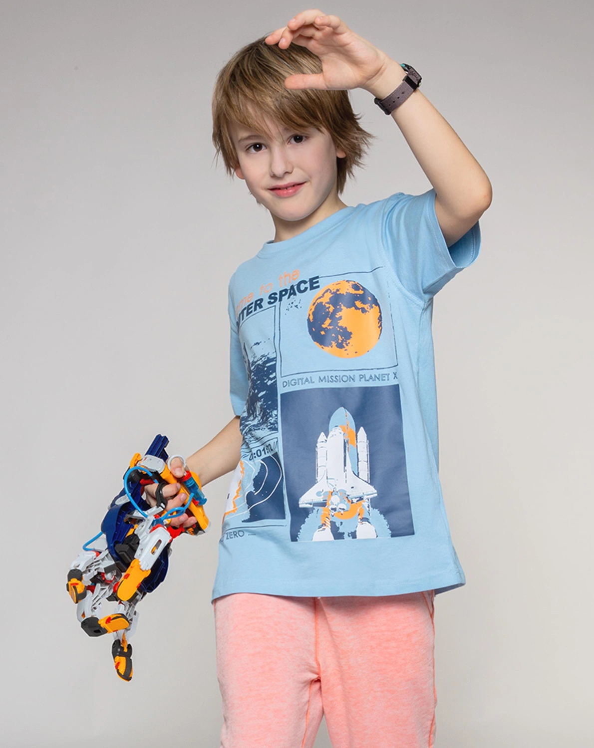 T-Shirt WELTRAUMEXPEDITION in hellblau