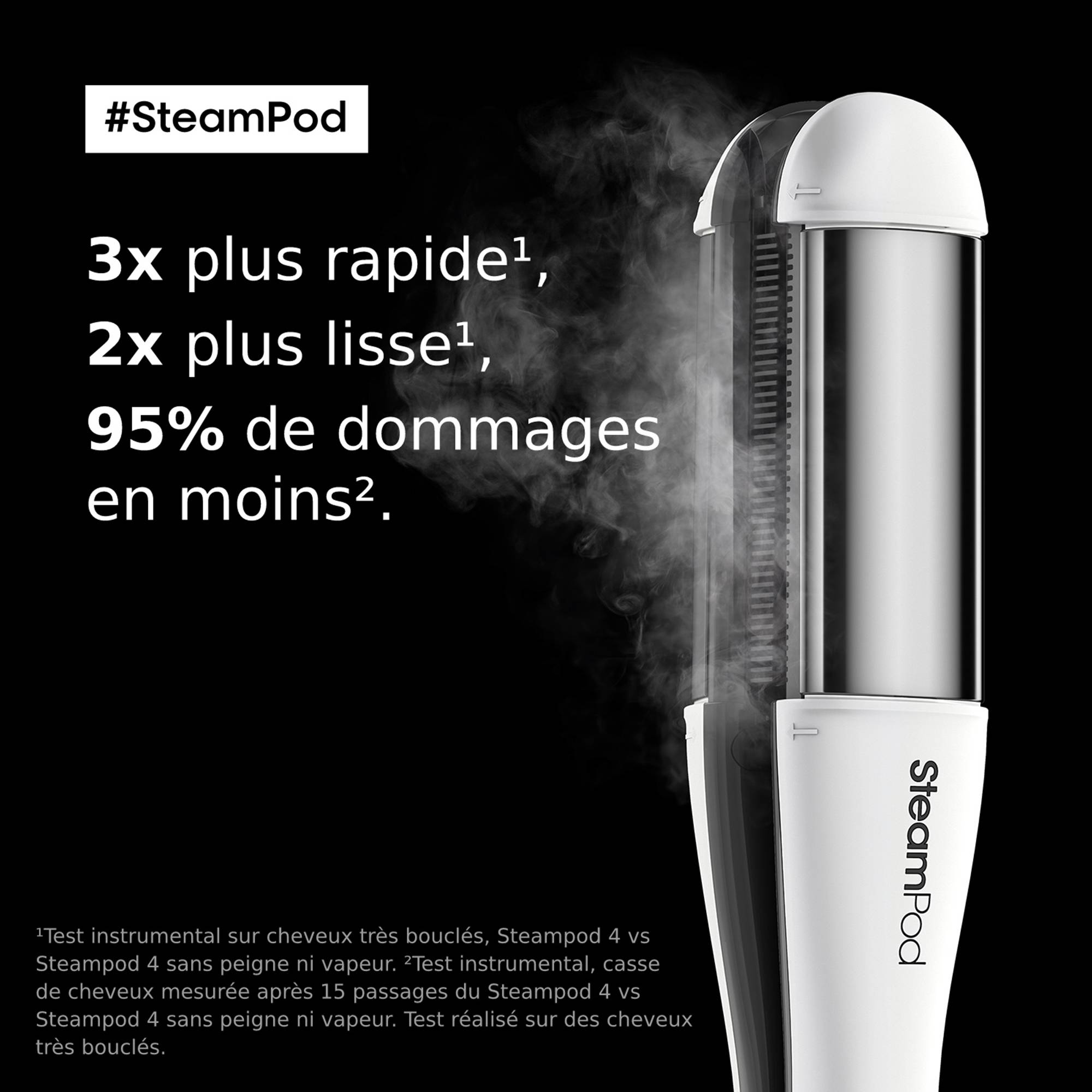 Pack SteamPod 4 lisseur vapeur & soin lissant professionnel et trousse incluse / 50ml