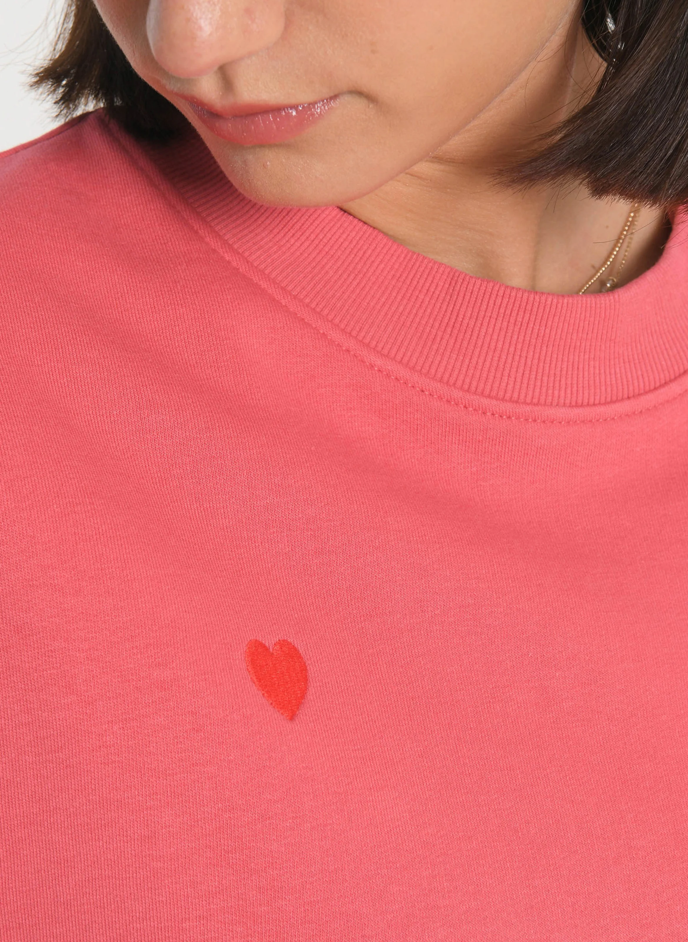 SUZY - Sweat ample en coton mélangé | Rose