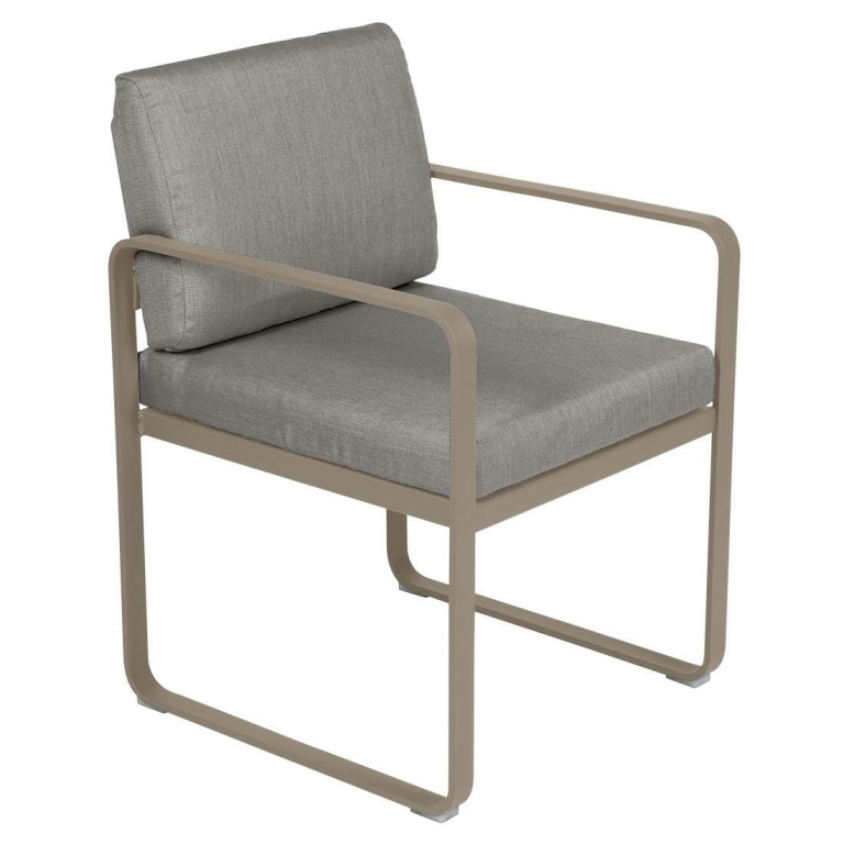 Fermob Bellevie Dining Armchair tuinstoel kussen grey taupe Nutmeg