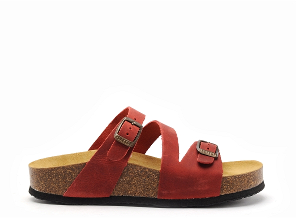 Plakton mules et sabots plats femme cp bolino 341210 rouge