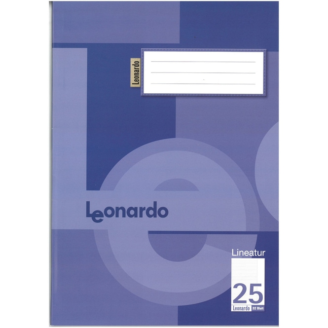 Doppelheft - DIN A4 - Lineatur 25 - liniert mit Rand - 32 Blatt