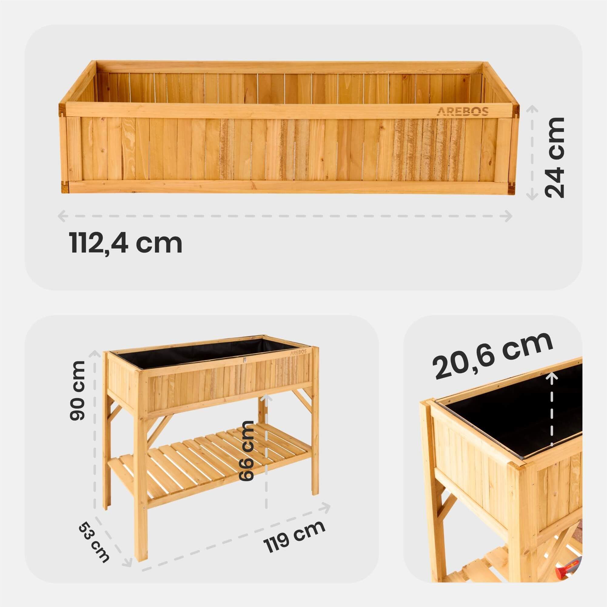 Holz Hochbeet mit Ablage