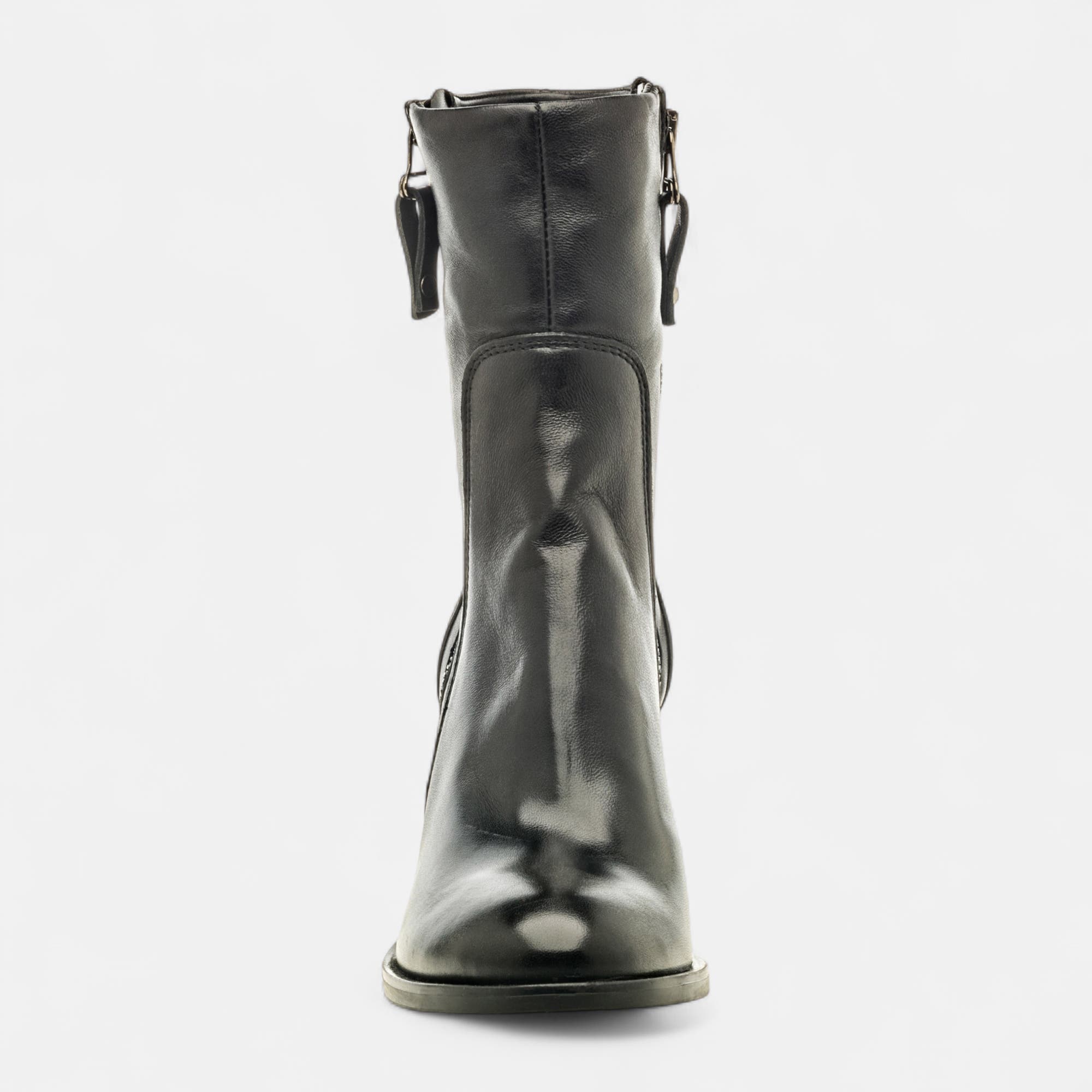 Bottines à talon Femme en cuir noir
