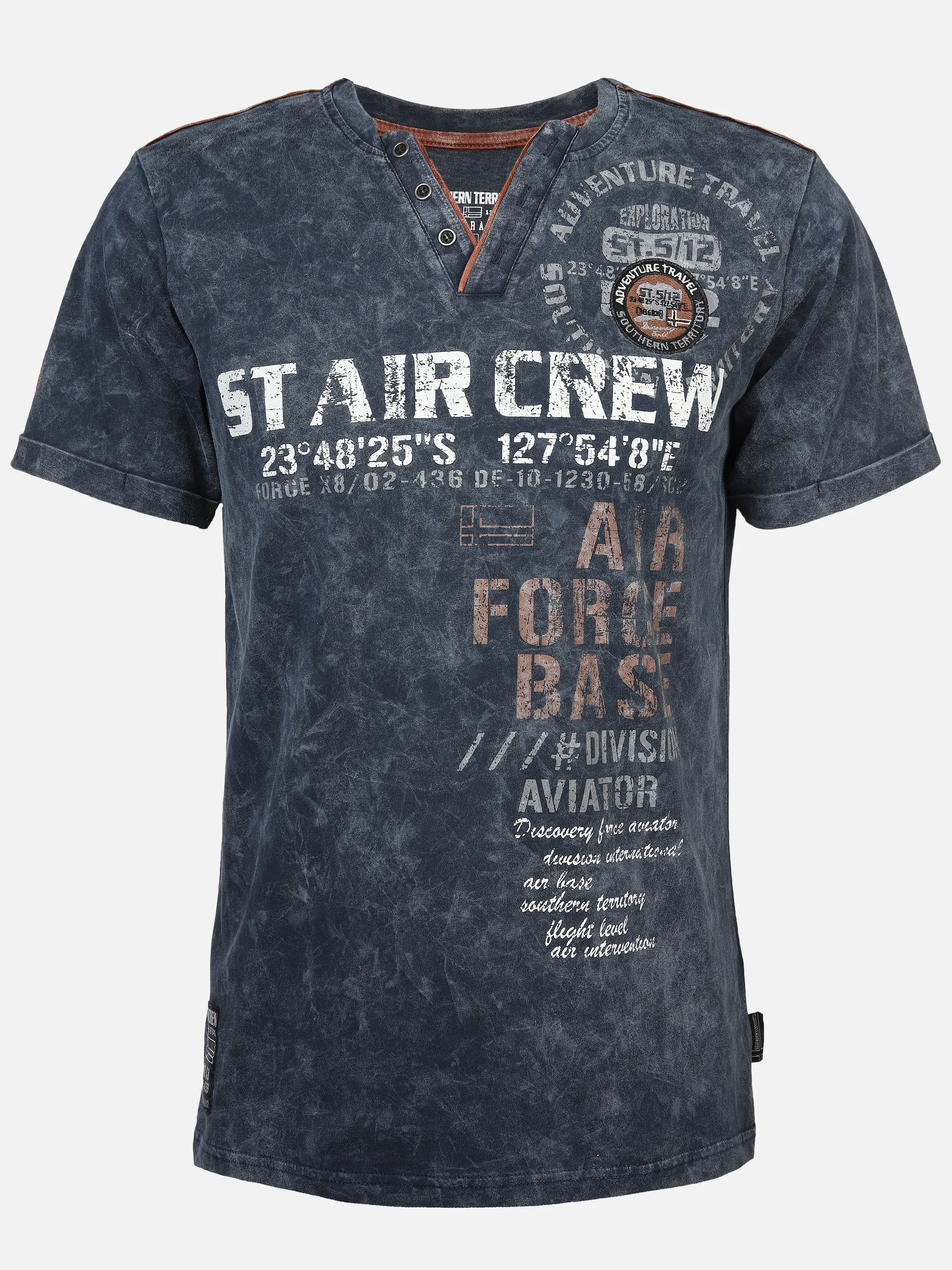 Herren Henleyshirt mit Print