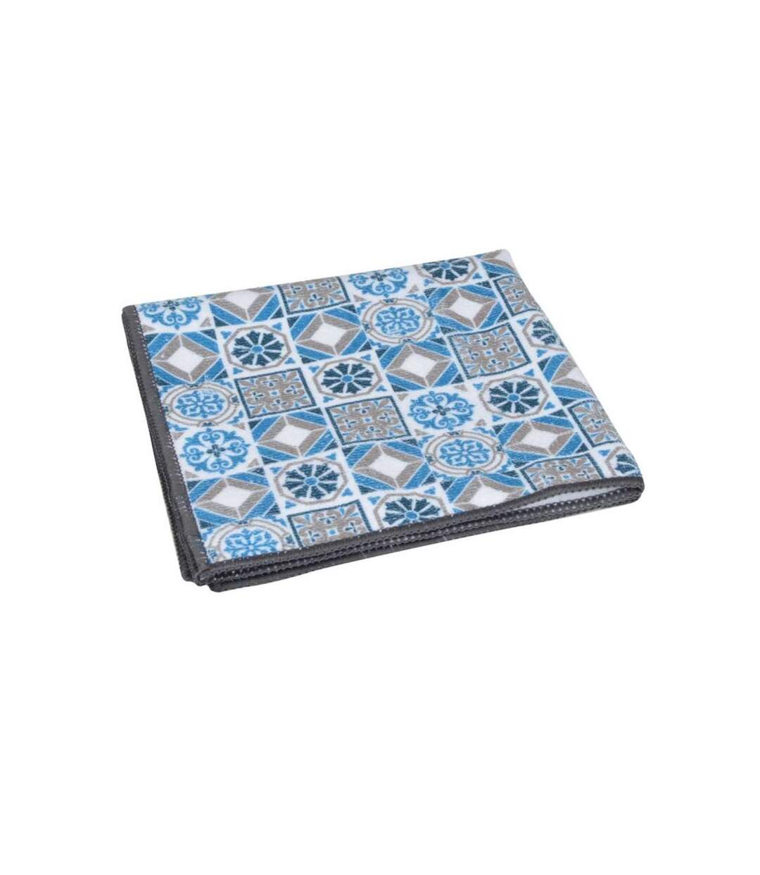 Paris Prix - Torchon carreaux De Ciment 40x40cm Bleu & Gris