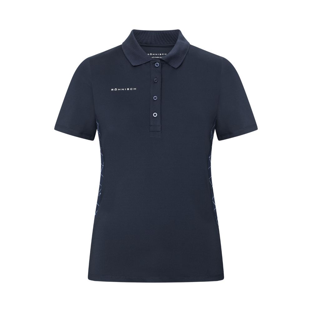 Nicky Poloshirt Dame Micro Check Navy