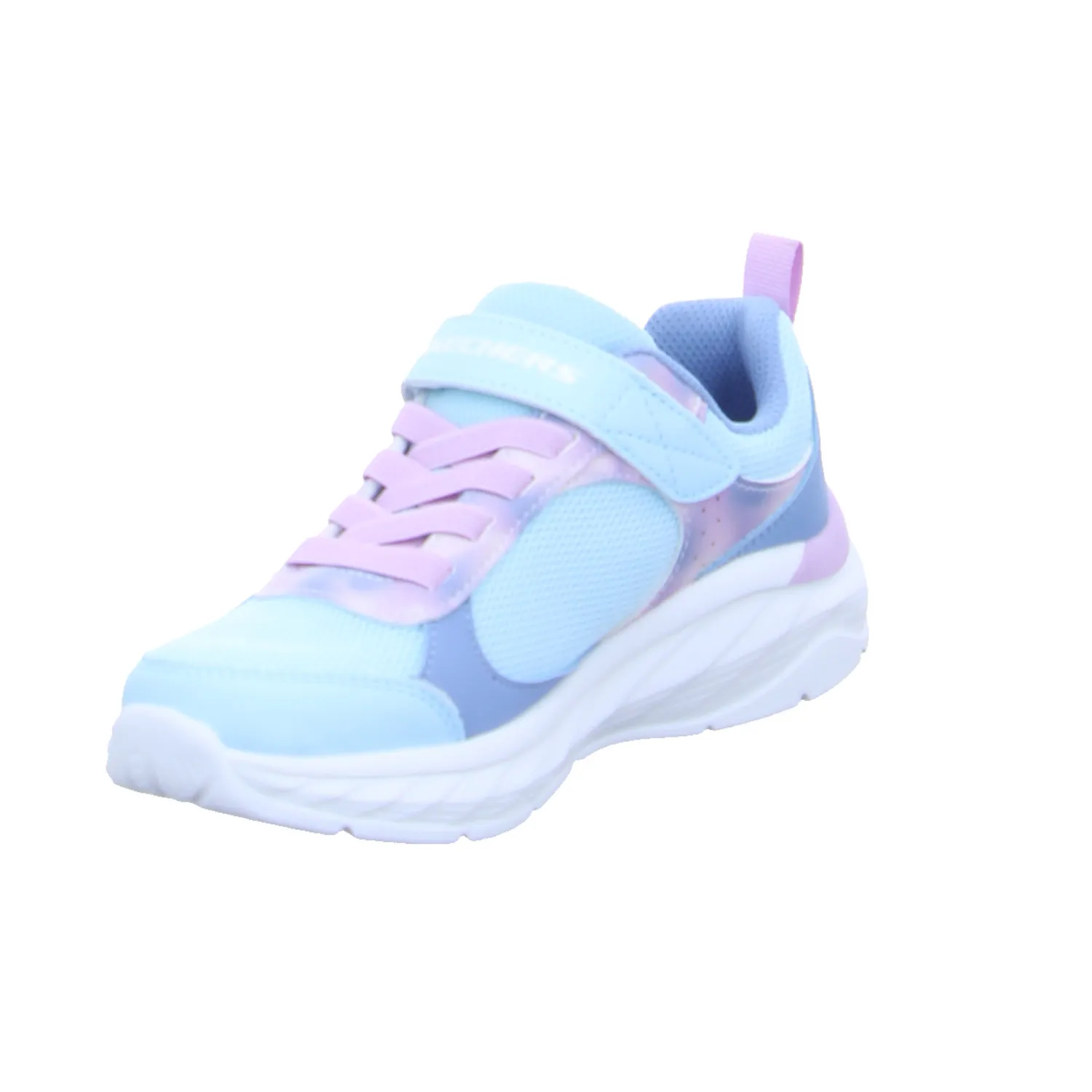 SKECHERS Mädchen-Halbschuh Klett Hellblau Textil  Sneaker