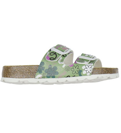 Superfit Sandaler - Fussbettpantoffel -  Grøn m. Print