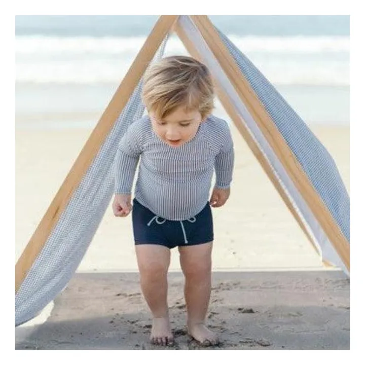 Minnow T-shirt Anti-UV Rayé | Bleu marine