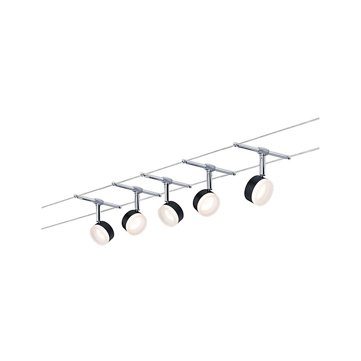 Kit cable ClearLED 5 spots 4W 56W 25VA 10m Paulmann noir chrome