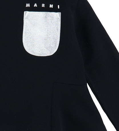 Marni Sweatshirt - Kurz geschnitten - Schwarz m. Silber