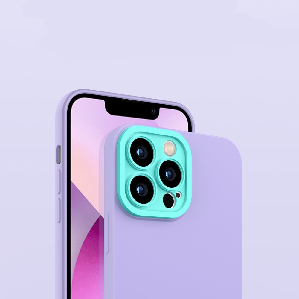 iPhone 12 Pro Gummi Case Soft Touch Hülle   Kameraschutz - Pink / Grün