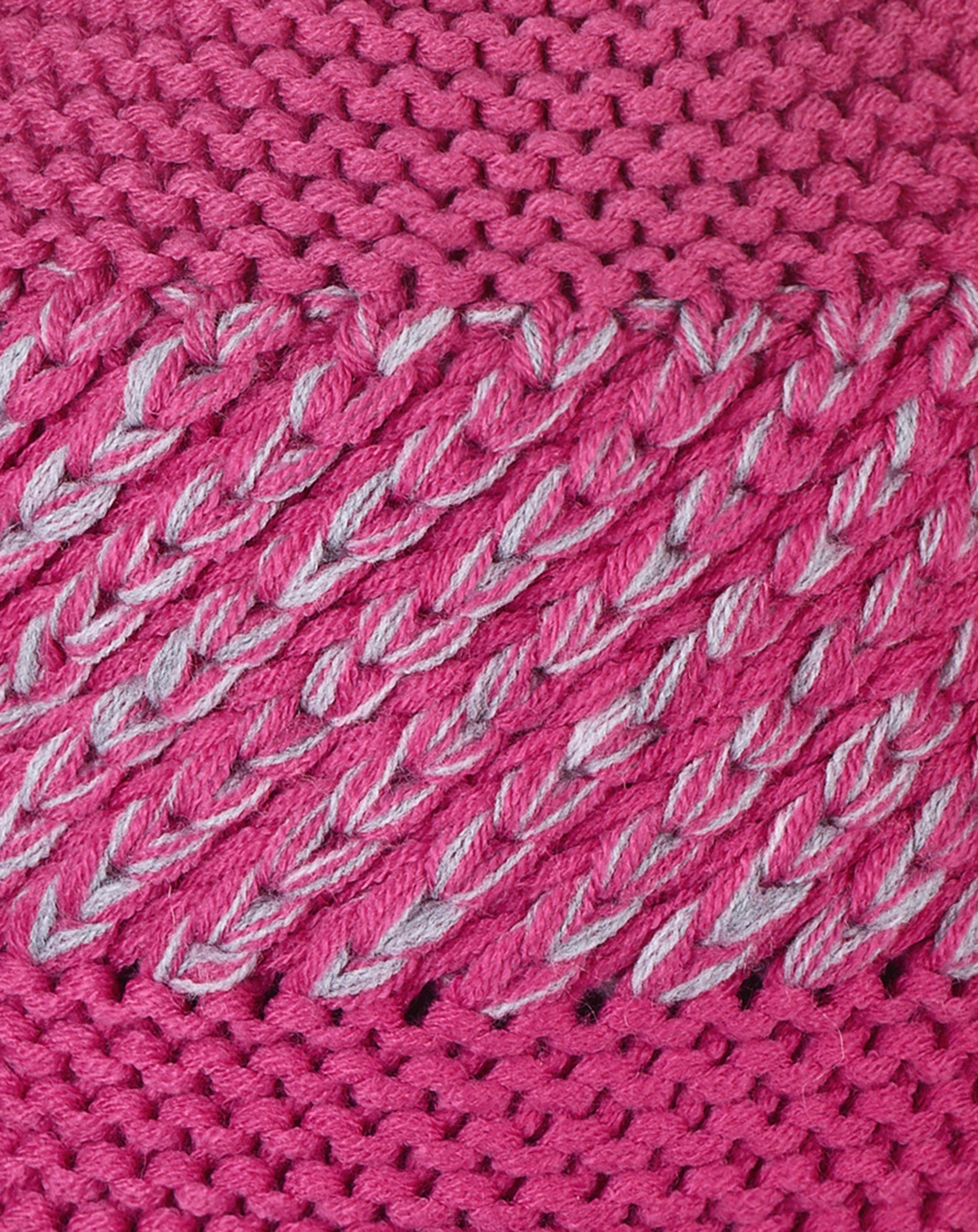 Strickmütze POMPON PATTERN gefüttert in magenta