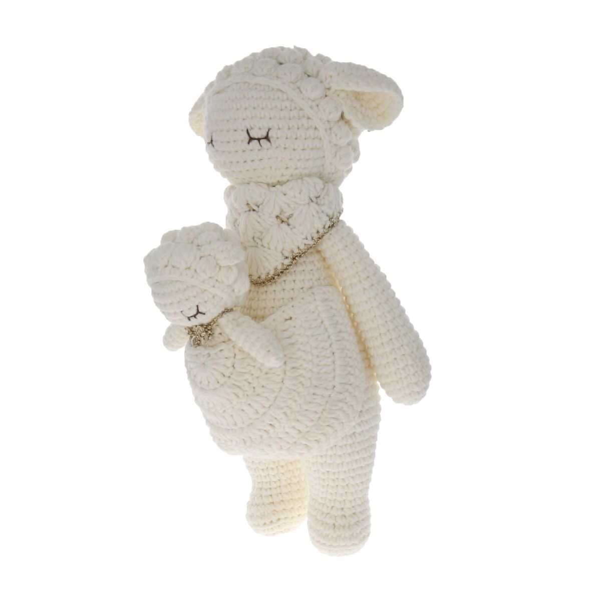 Maman mouton et son bébé en crochet Frisette