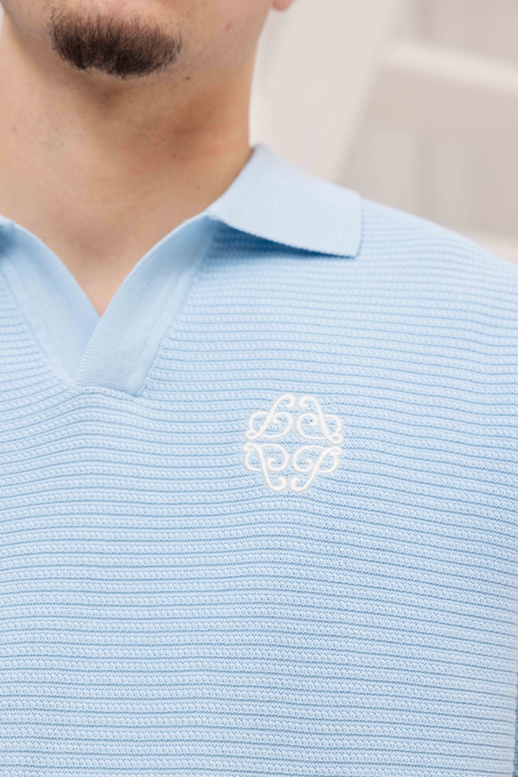 Pure Path Own The Journey Knitwear Polo Sweater Heren Lichtblauw