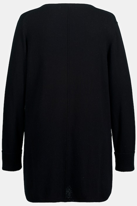 Pullover, edler Wollmix, Biese, V-Ausschnitt, Langarm