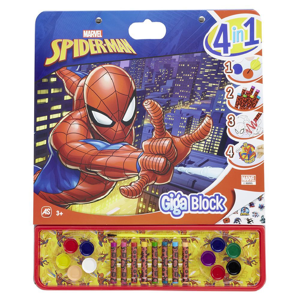 Giga block de dessin 4 en 1 Spiderman