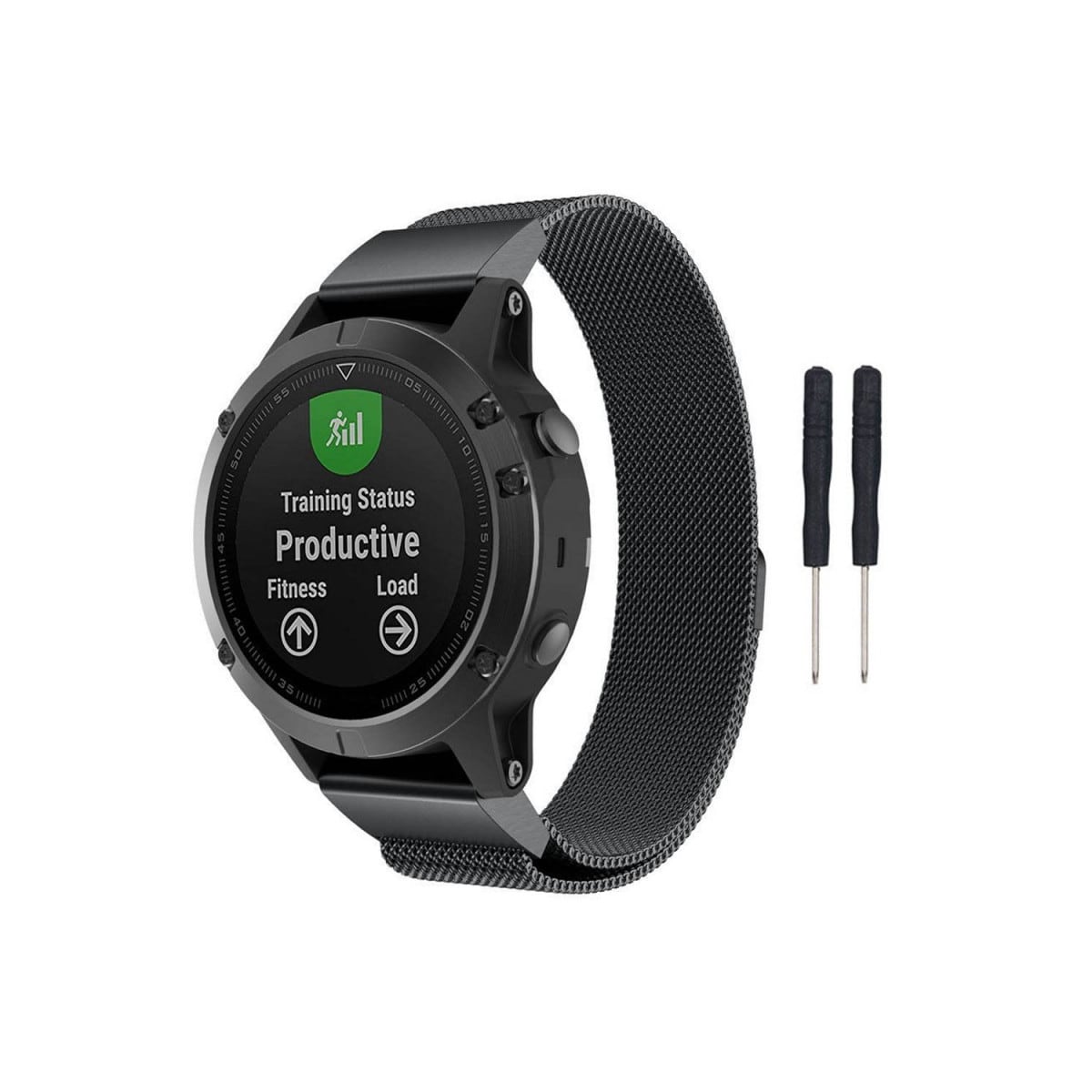 Milanese RSF stålarmbånd Garmin Fenix 3 / 5X / 5X Plus - Svart