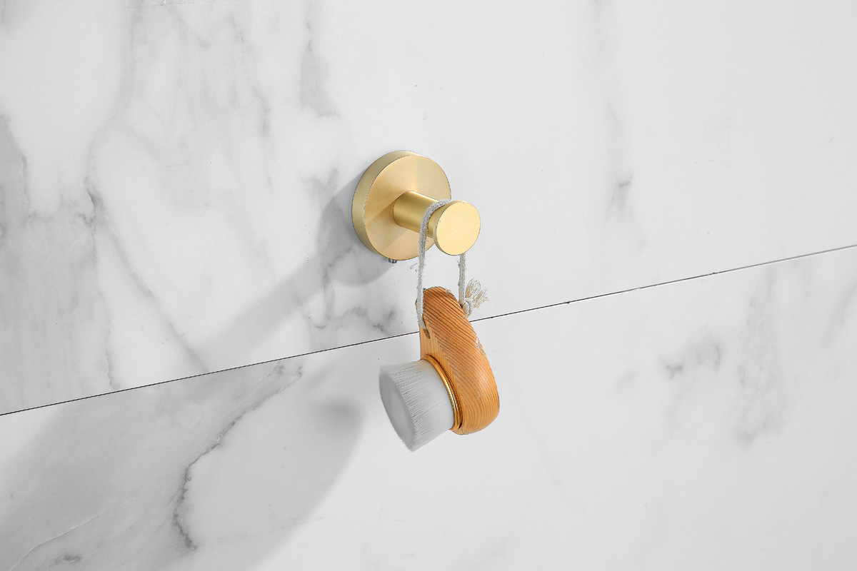 Saniclear Brass haak handdoekhaak geborsteld messing mat goud