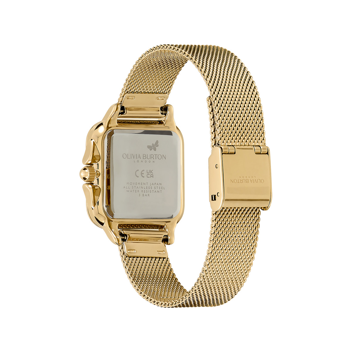 Montre OLIVIA BURTON grosvenor femme analogique, bracelet acier doré jaune