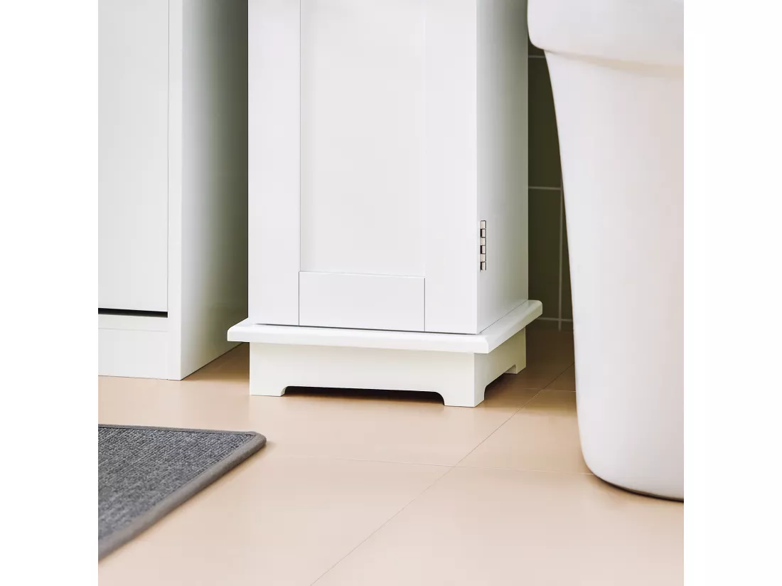 Support Papier Toilette Armoir Toilettes Porte Brosse WC en Bois – Blanc, FRG177-W