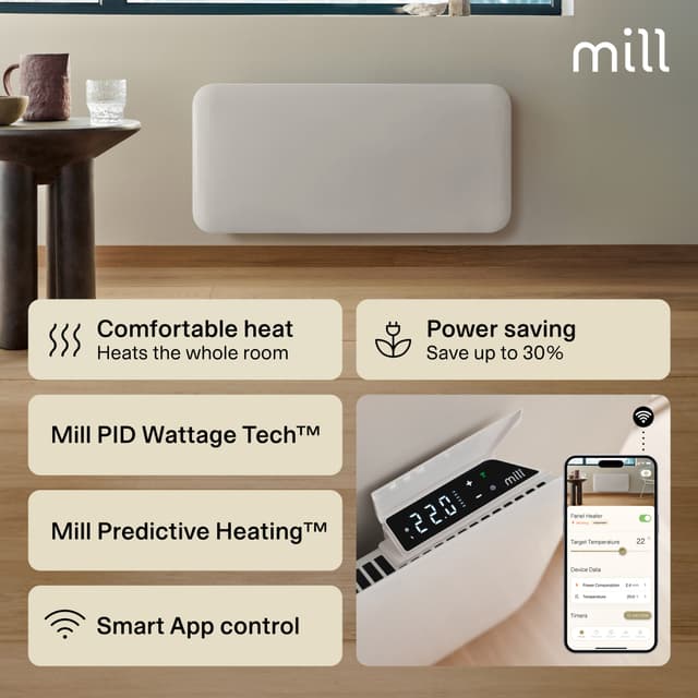Mill Invisible Wi-Fi Gen4 panelradiator PA1500WIFI4 (hvid)