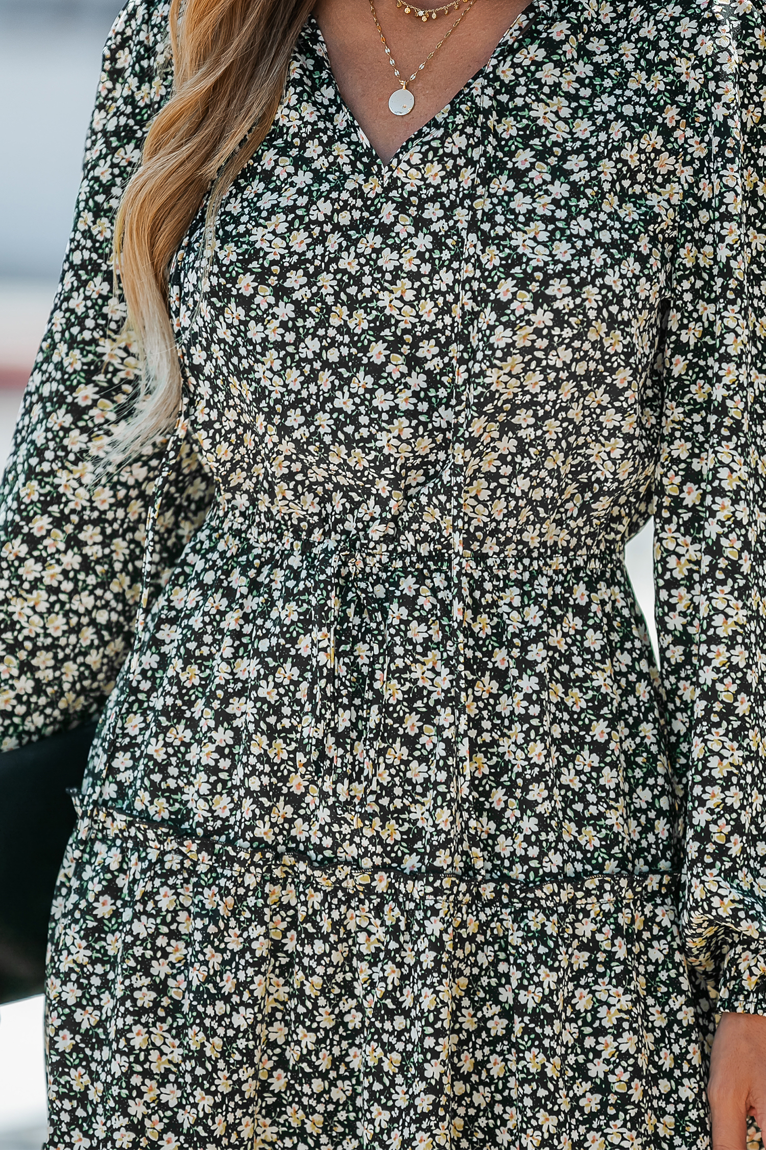 Robe mini à cordon et imprimé floral