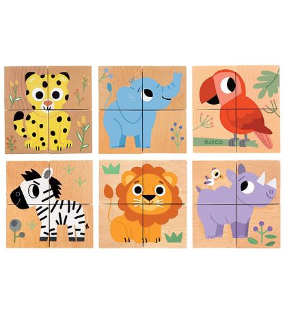 Djeco Puzzlespiel - 4 Teile - Wild & Co.