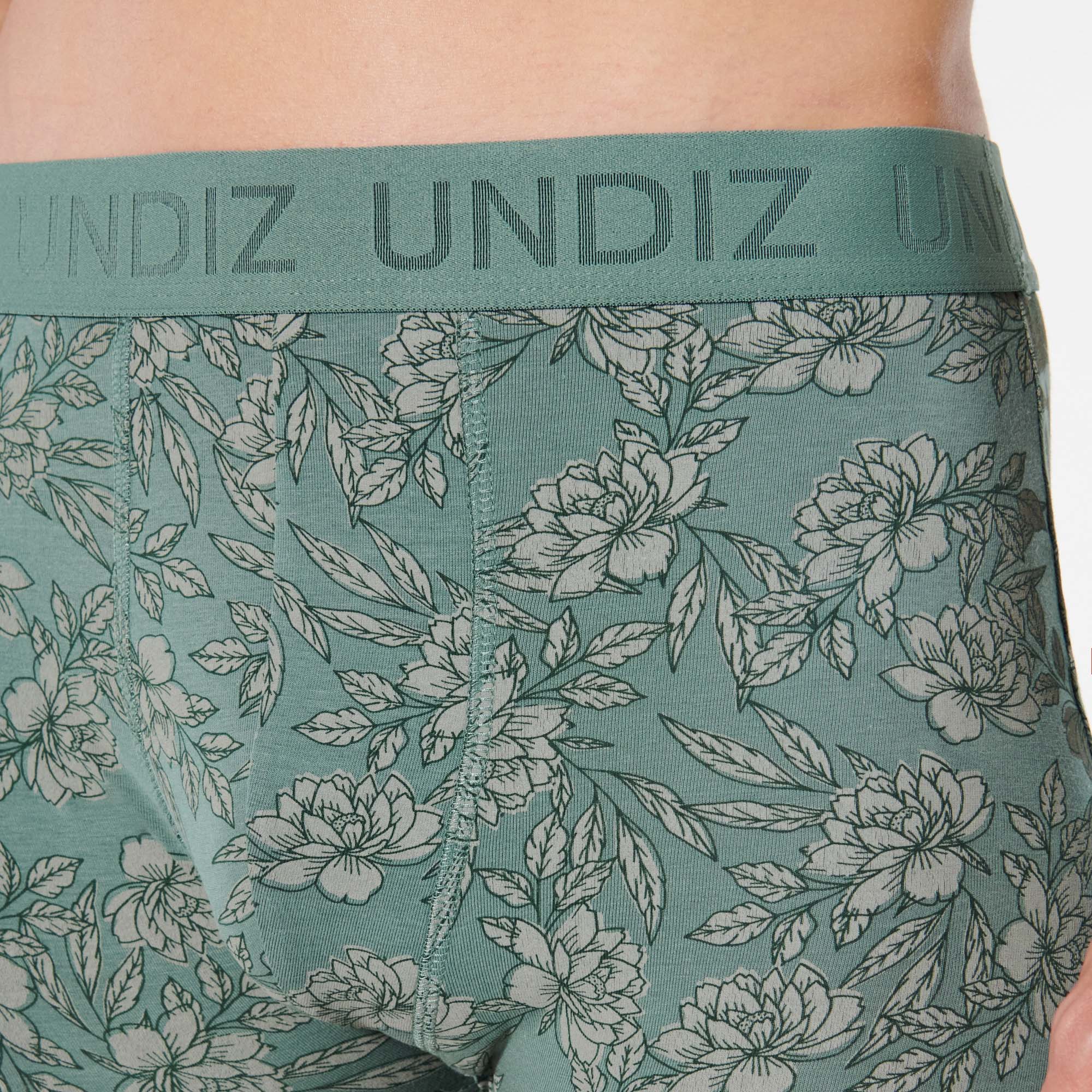 Boxer à motifs fleurs en coton