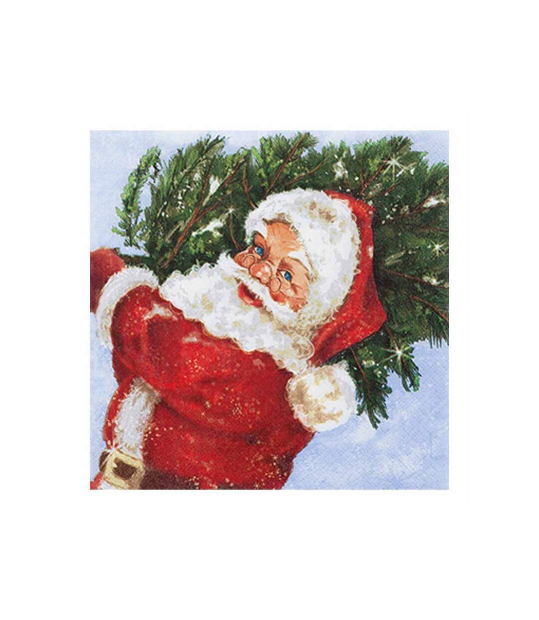 Paris Prix - Lot De 20 Serviettes En Papier père Noël 33x33cm Rouge