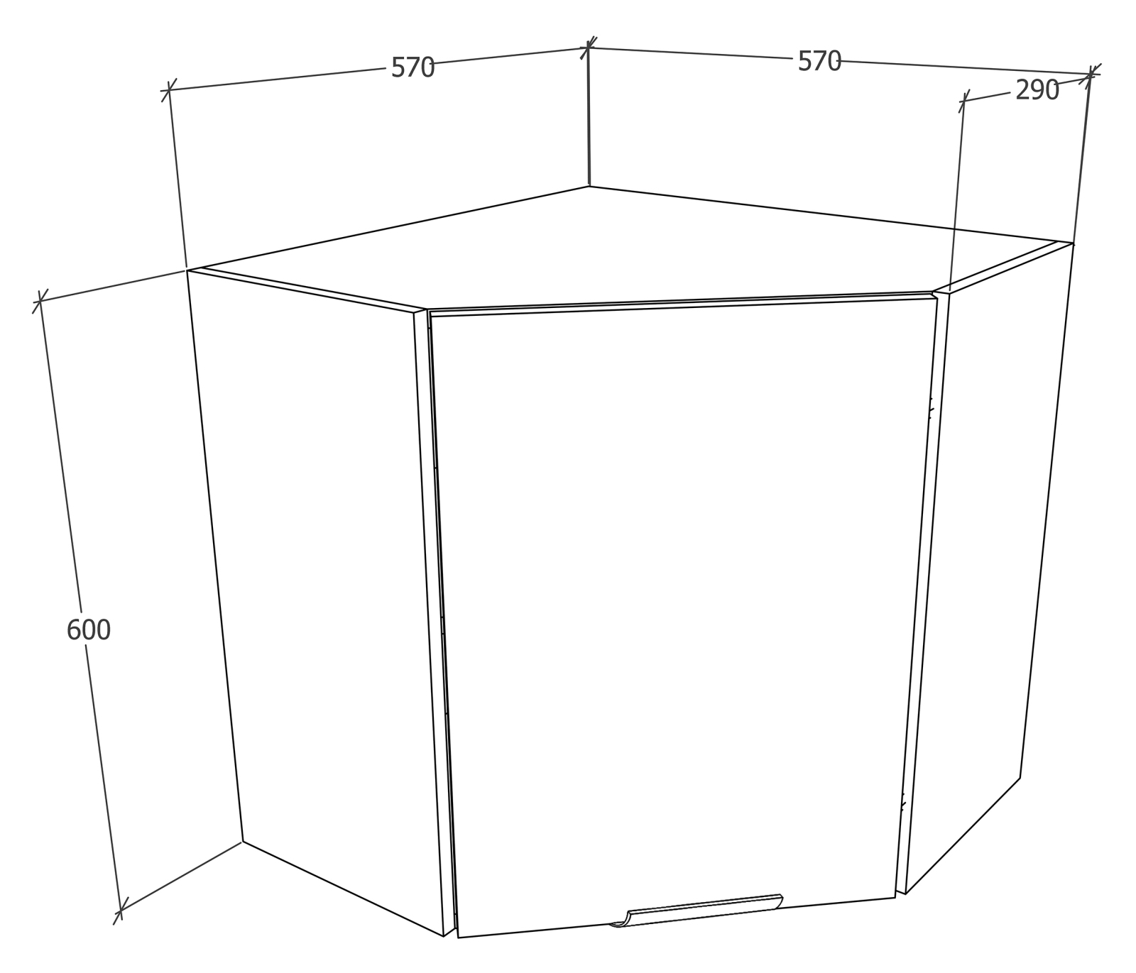 Eckhängeschrank FASOLA - weiß - 57x57 cm