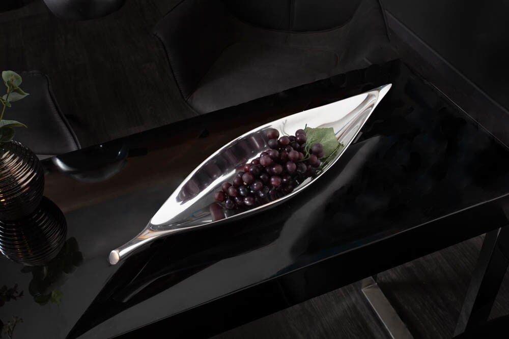 riess-ambiente Schale SILVER LEAF - 41cm silber Aluminium handgearbeitet