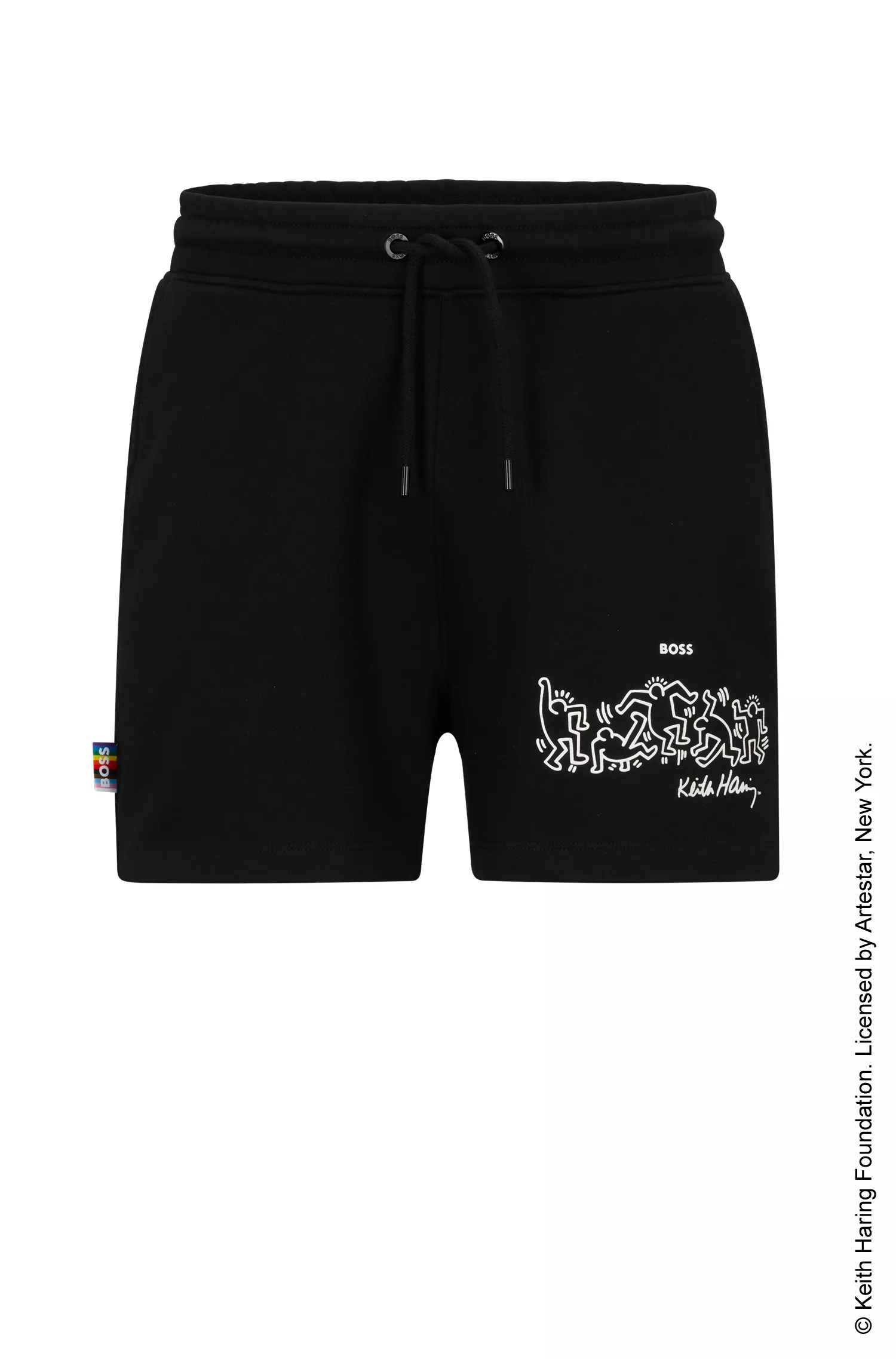 Shorts unissex BOSS Black-BOSS x Keith Haring em tecido atoalhado de algodão misto.