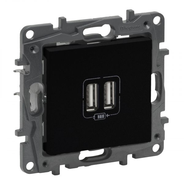 Legrand Tomada Dupla usb Niloé Step Alumínio - 81950588