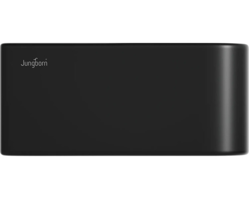 Jungborn THREE wastafel, 39 x 30 cm, matzwart, inclusief keramische afvoerplug