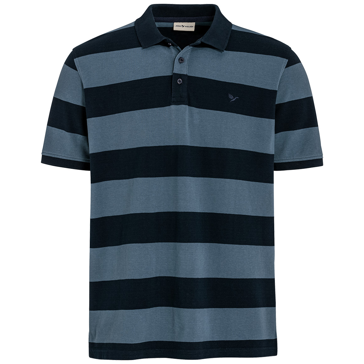 Jonas Nielsen Herren Poloshirt mit Streifen dunkelblau / hellblau