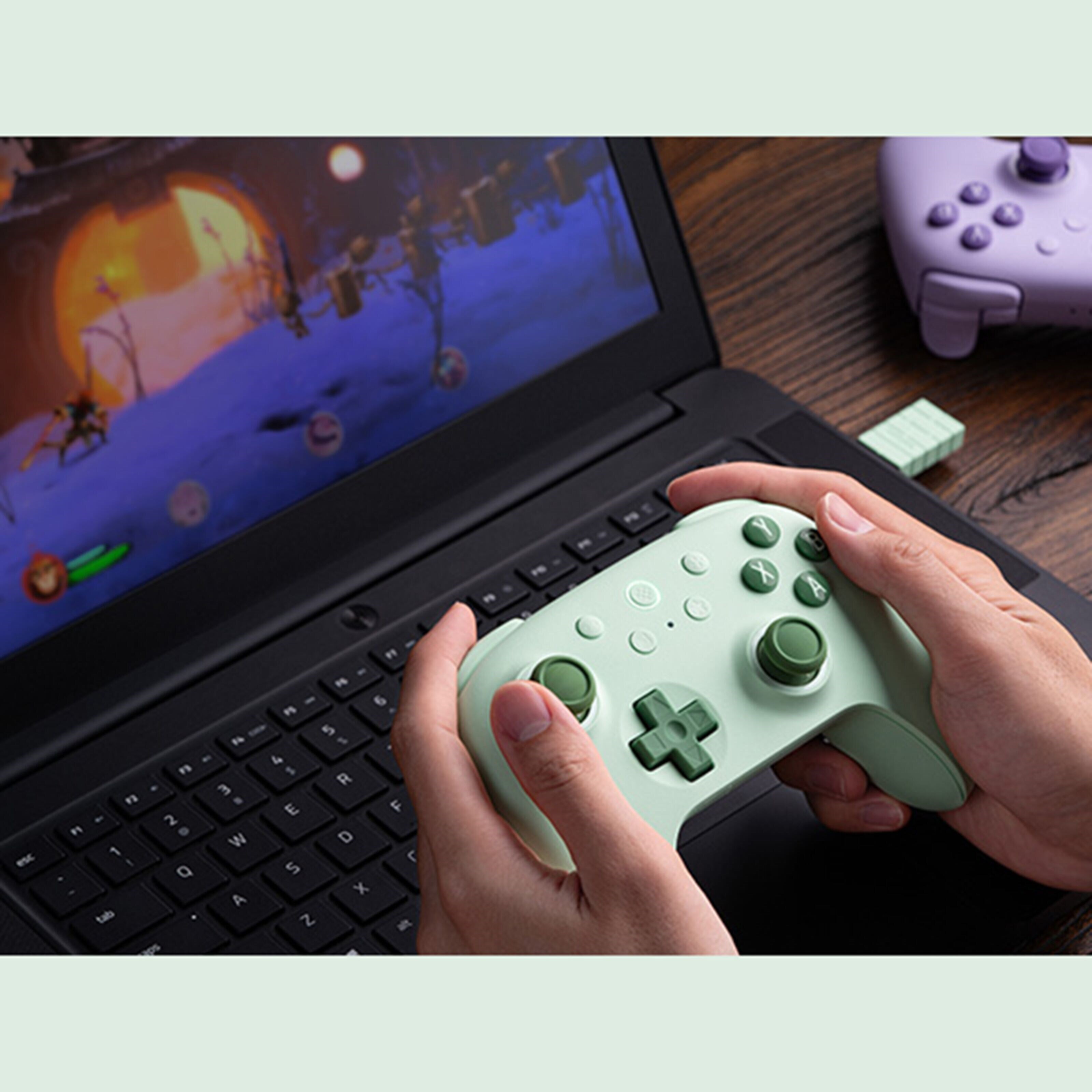 8Bitdo Ultimate 2C Trådløs håndkontroller med Hall Effect Grønn