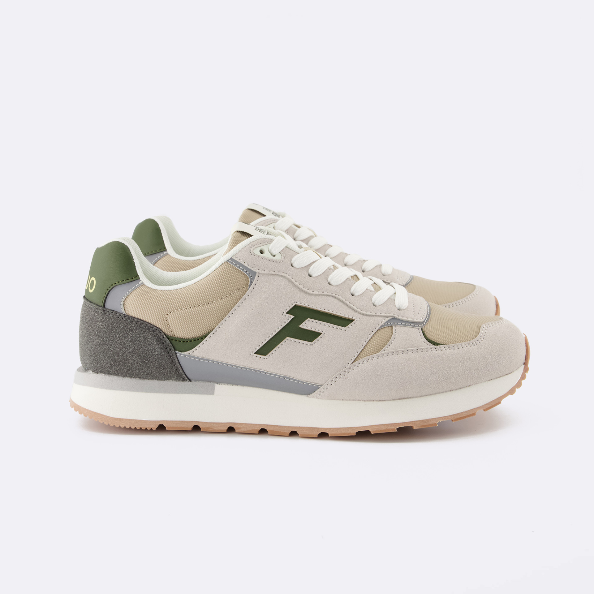 Runnings beige & grise végan en polyester recyclé et pu - modèle Forest 1