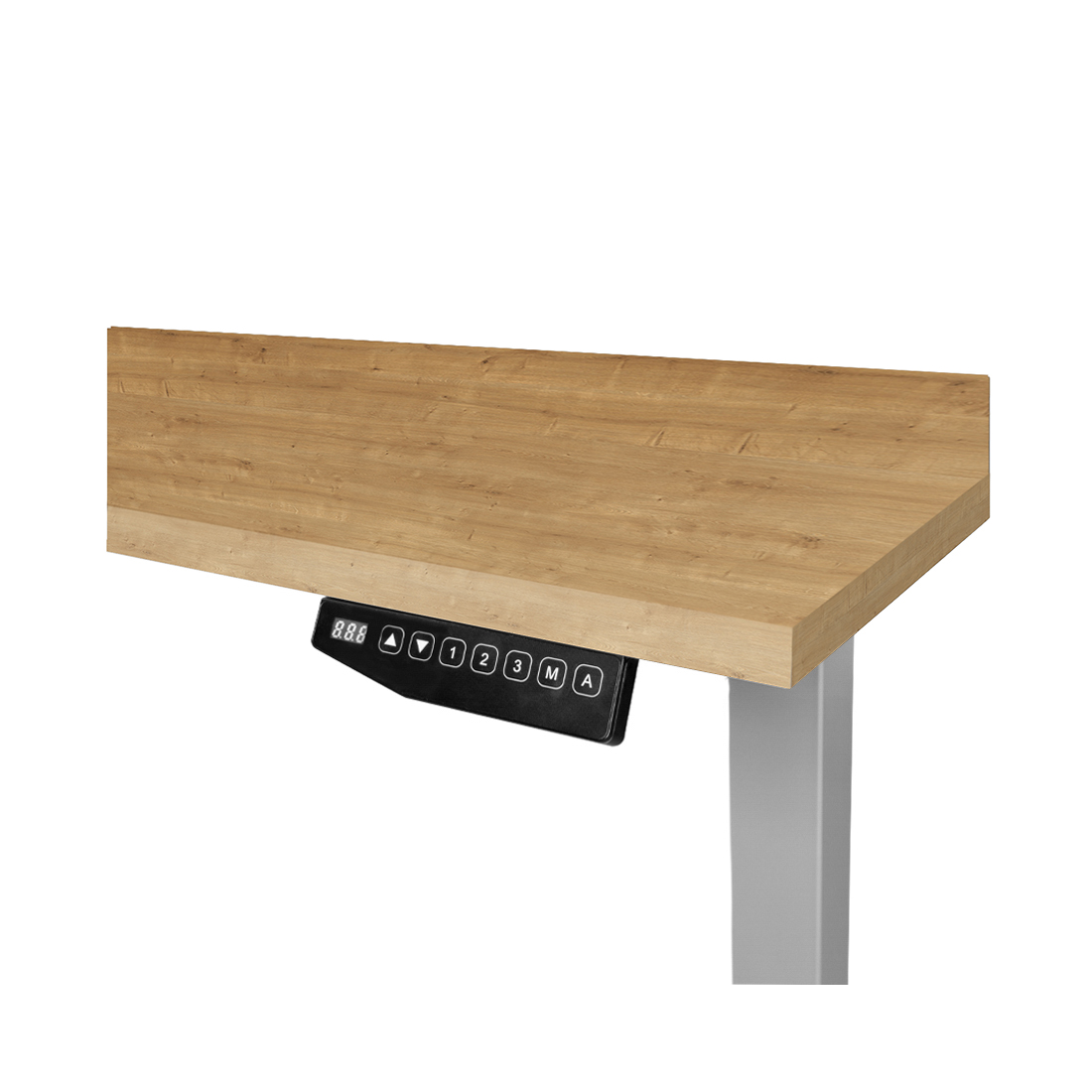 Contini höhenverstellbarer Bürotisch 1.6x0.8m Eichendekor / Gestell dunkelgrau