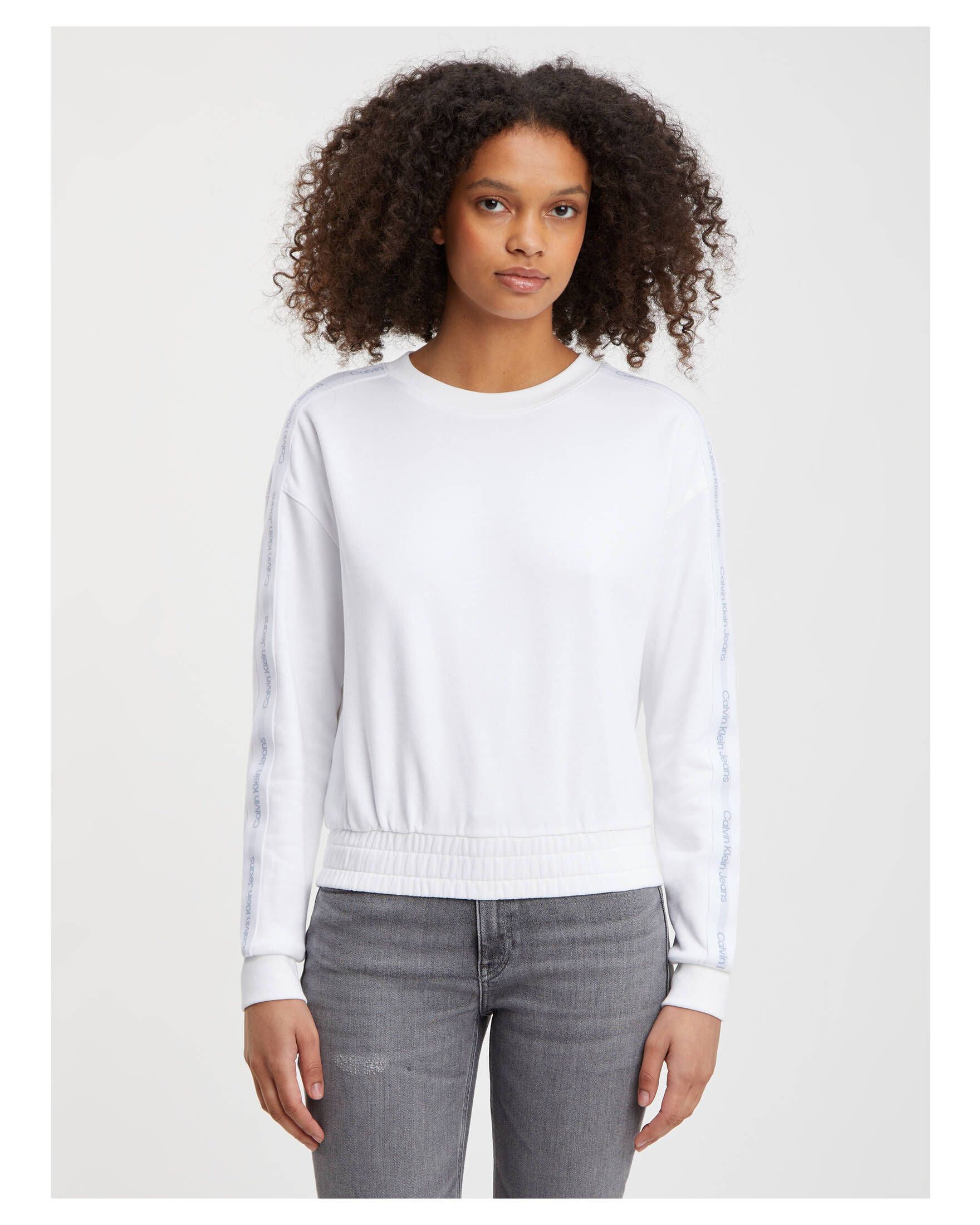 CALVIN KLEIN JEANS| Damen Sweatshirt LOGO TAPE CREW NECK