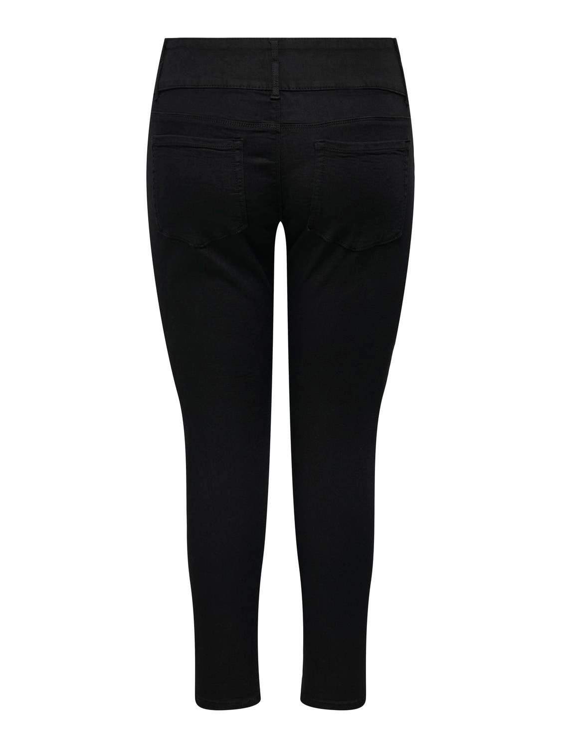 CARANNA Mittlere Taille Skinny Fit Jeans Black Denim