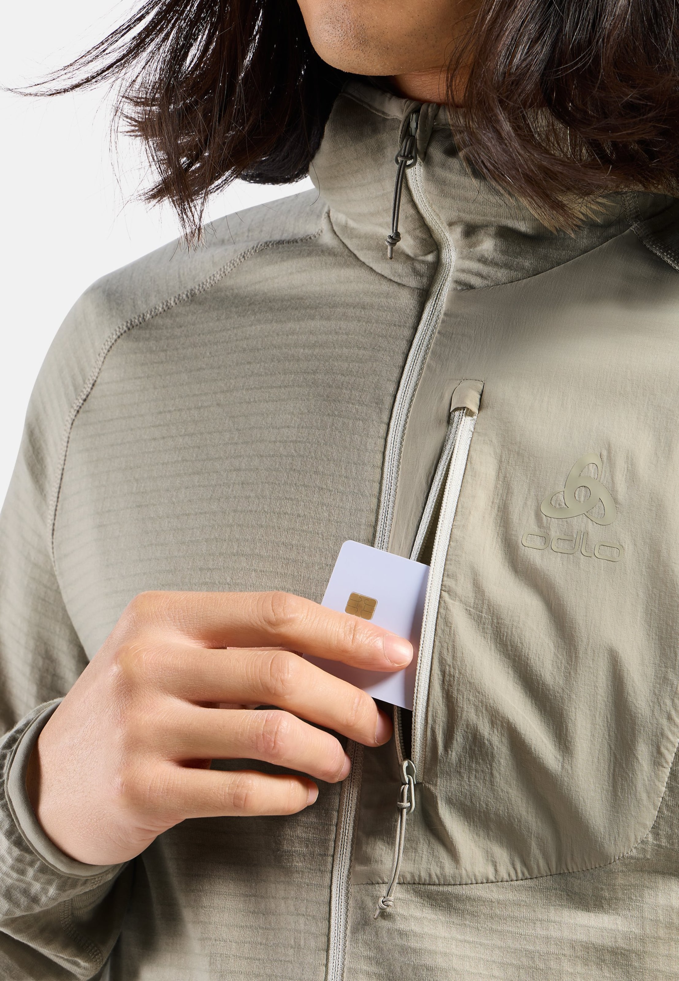 Ascent Mid Layer mit Kapuze und Reissverschluss in agate gray