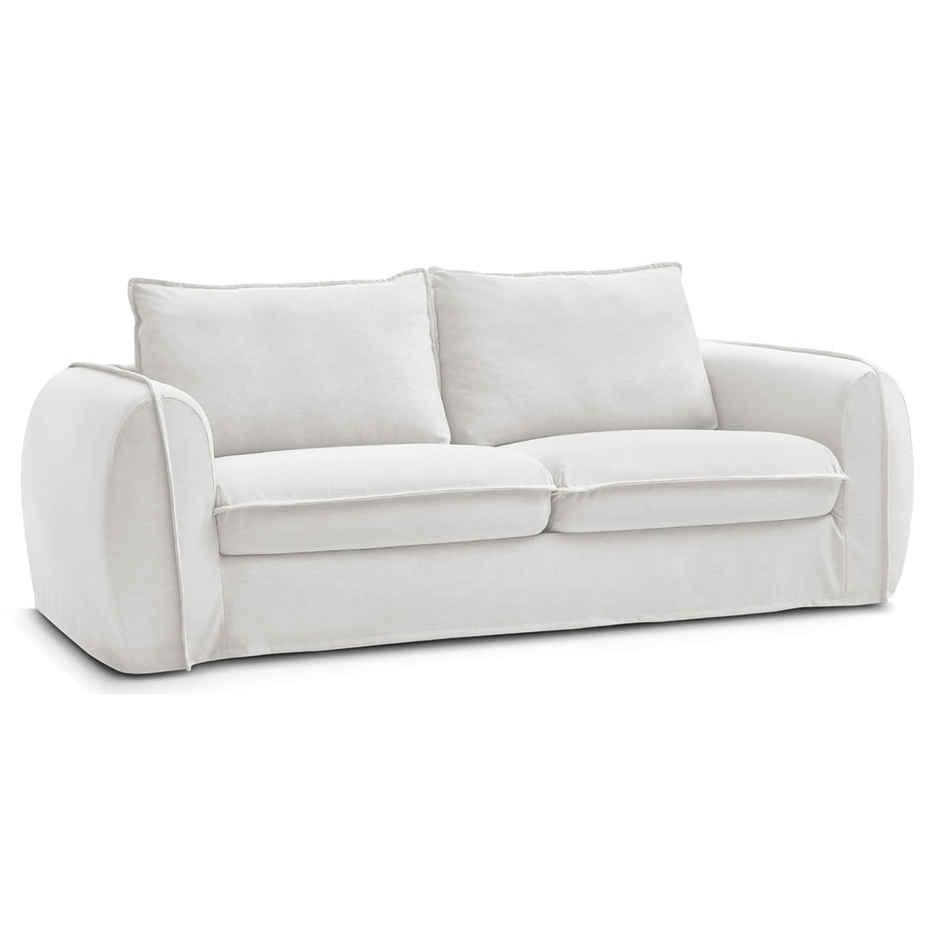 Bobochic Canapé droit convertible express 3 places Archimède 140 blanc - 216x106x93 cm