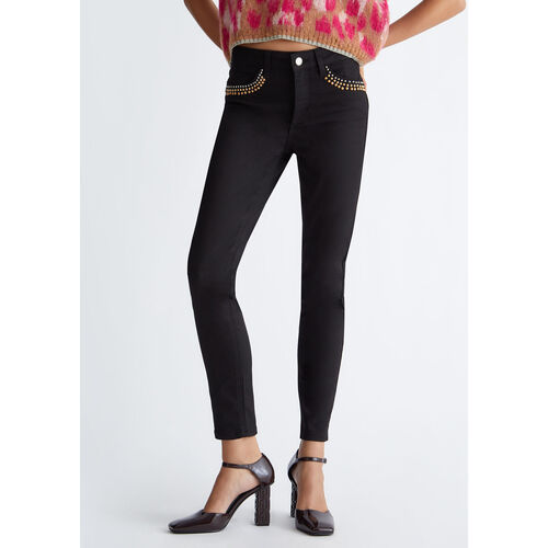 Liu Jo - Pantalón Bottom Up con strass Negro