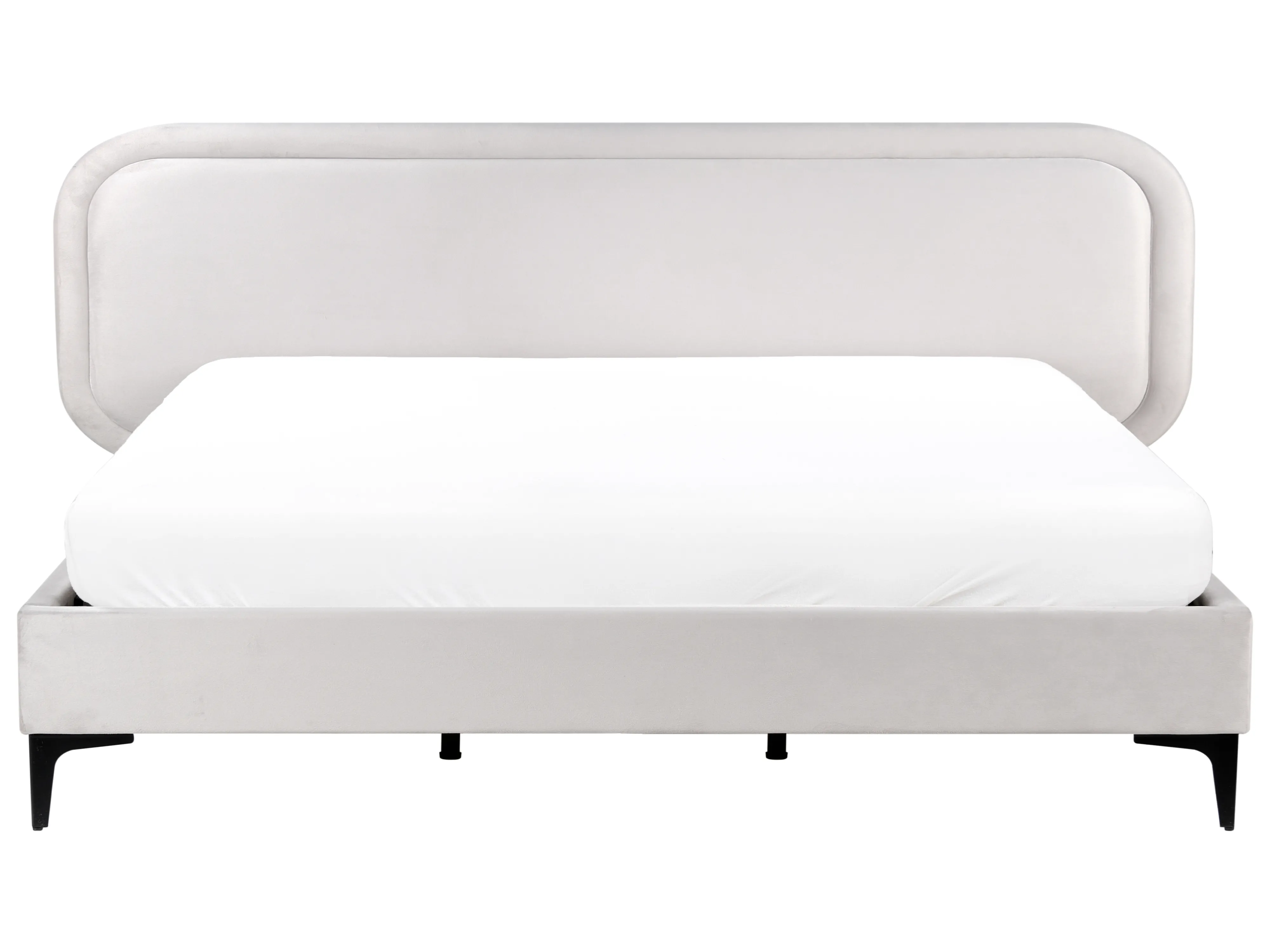 Bed Fluweel SUZETTE 180 x 200 cm Lichtgrijs