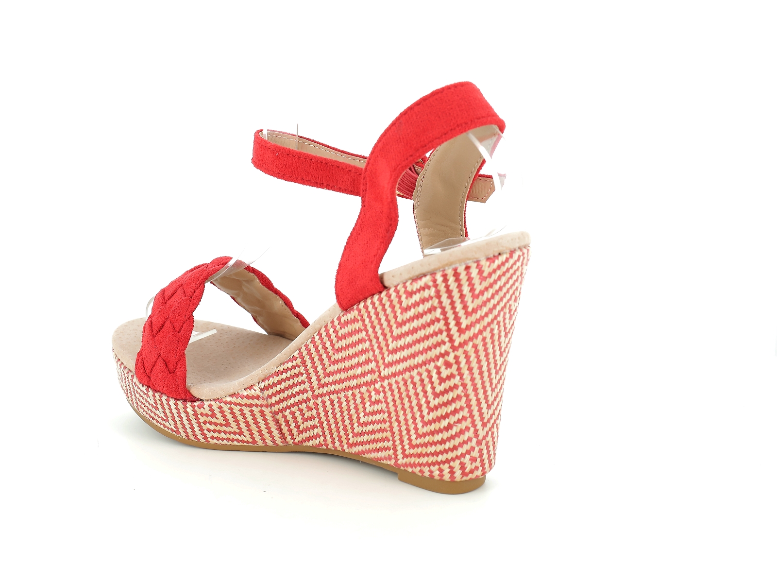 Les petites bombes-FAUSTA Matières combinées Velours Rouge