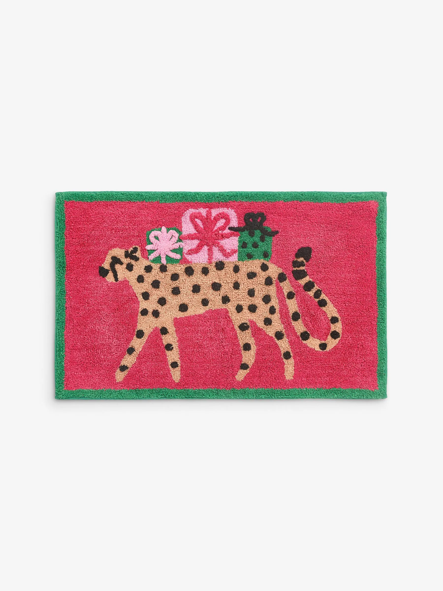 Kerstmis Cheetah 100% katoenen badmat