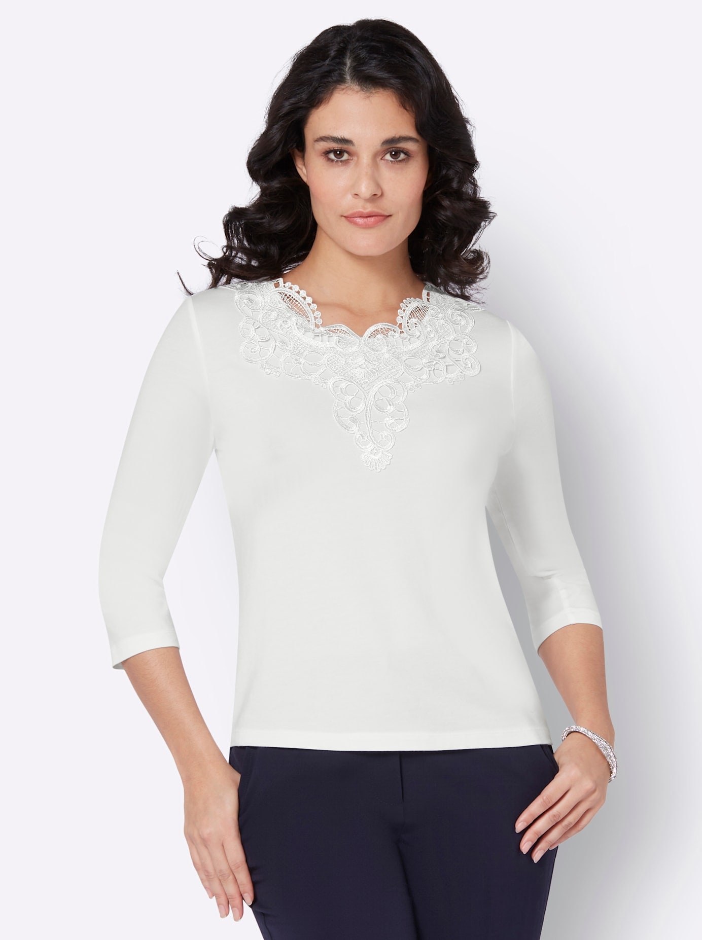 creation L Spitzenshirt »Lyocell-Shirt«, 1 Stk.